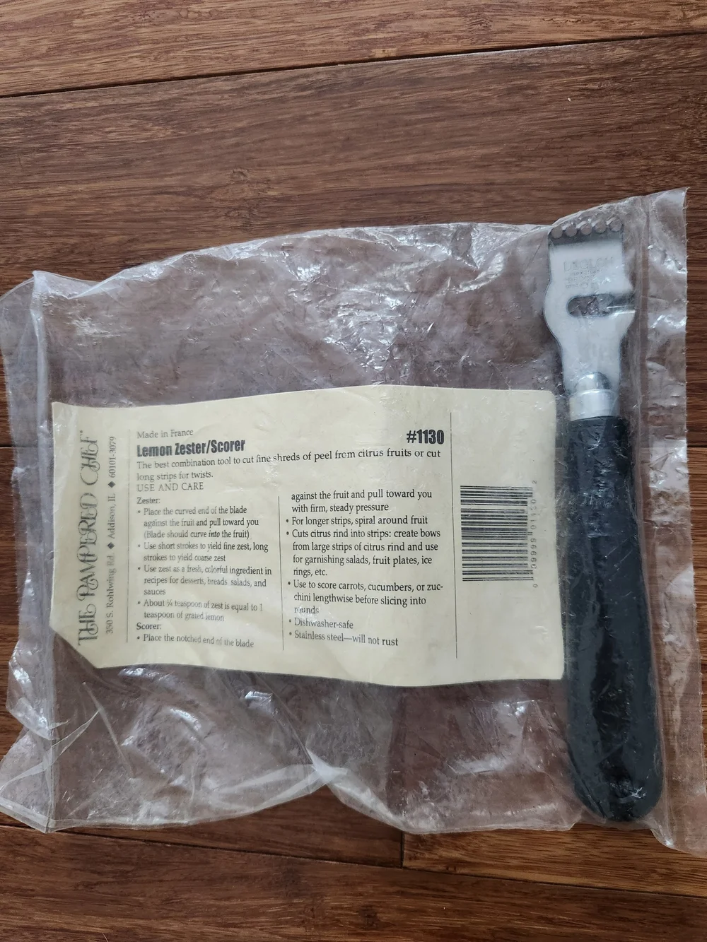 New Vintage Pampered Chef Lemon Zester/Scorer Kitchen Tool 1130 Dishwasher Safe